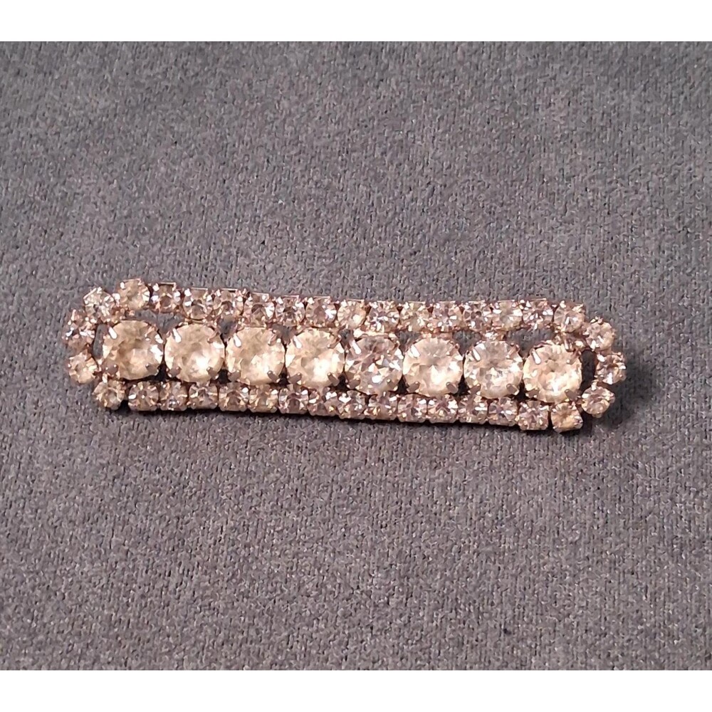 Vintage Kramer  Deco Rhinestone Brooch Bar Pin